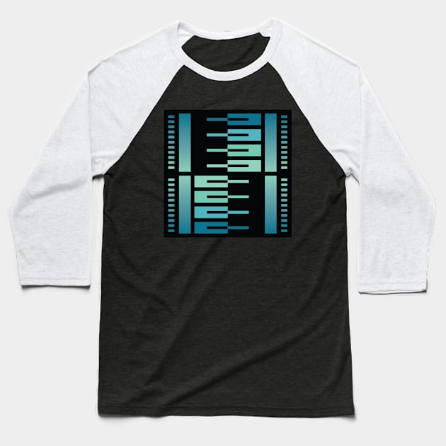 “Dimensional Split (1)” - V.3 Blue - (Geometric Art) (Dimensions) - Doc Labs Baseball T-Shirt by Doc Labs